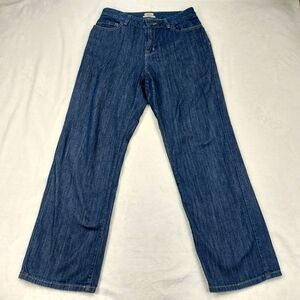L.L. BEAN JEANS WOMEN'S CLASSIC FIT BLUE COTTON DENIM STRAIGHT LEG PANTS SIZE 8